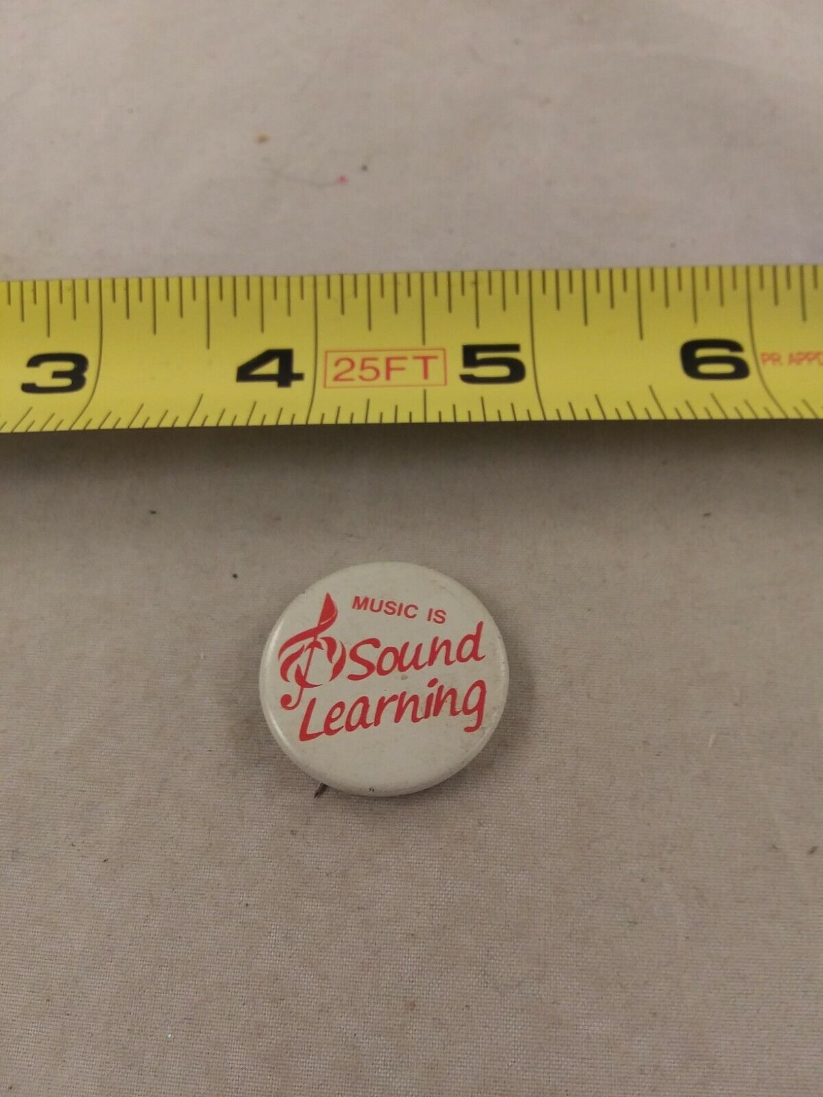 Vintage Music Is Sound Learning Button Pinback Pin *QQ60