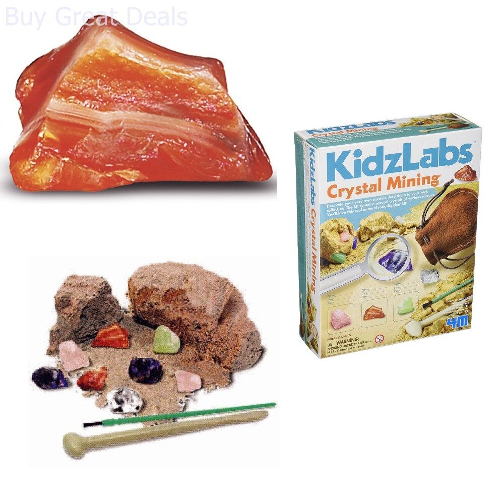 Crystal Mining Rocks and Mineral Science Educational Kit For Children By 4M NEW