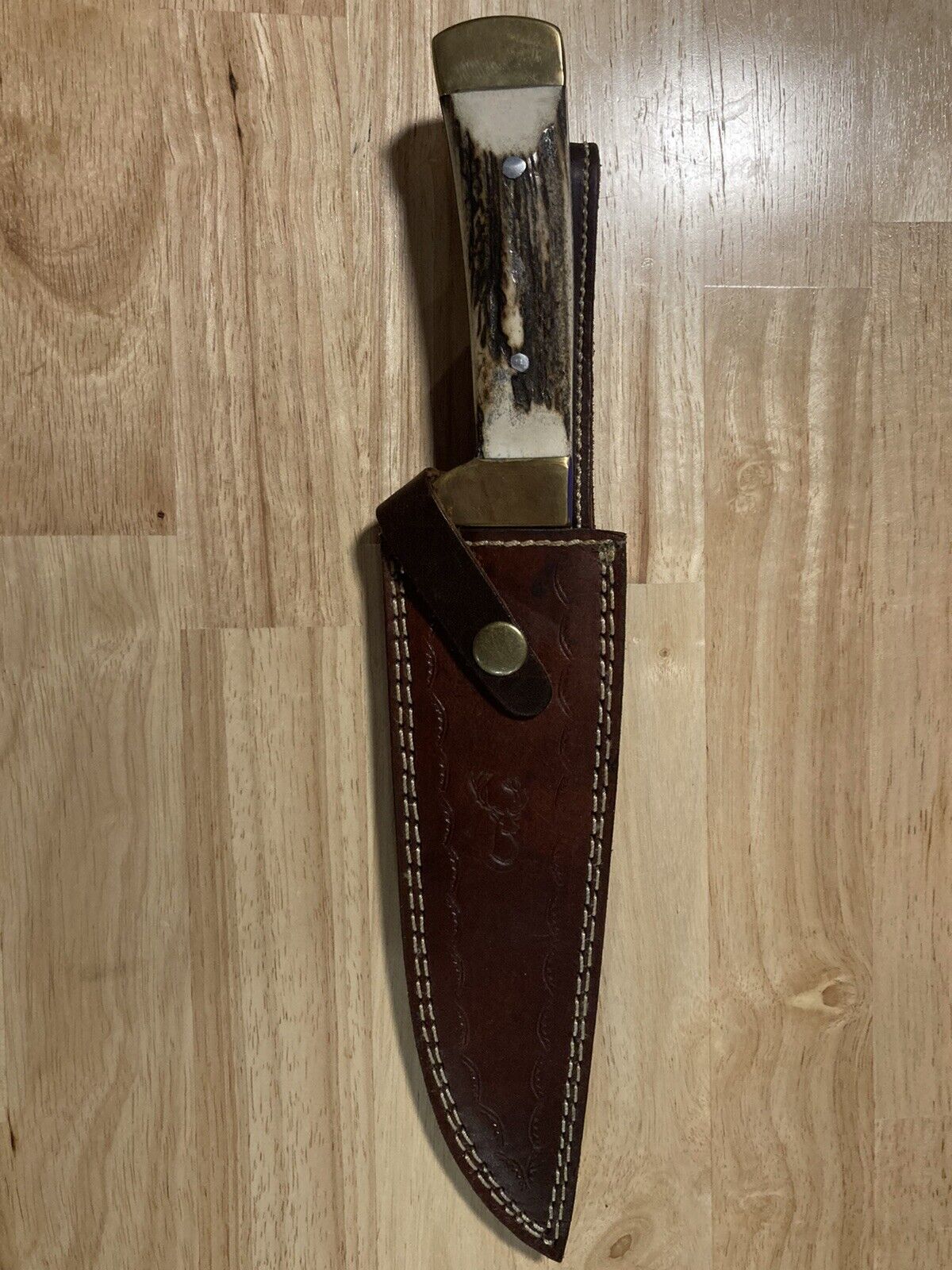 Genuine Elk Handle Limited Edition 12 1/2” Hunting Knife 7 1/2” Blade 
