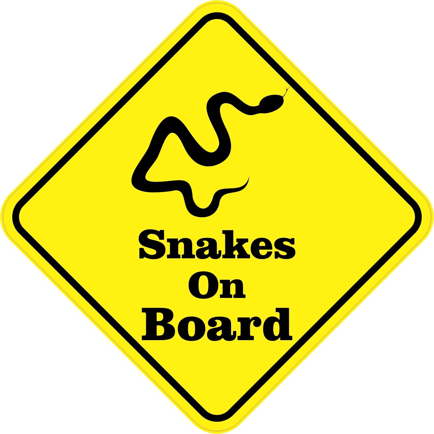 5in x 5in Snakes On Board Magnet Car Truck Vehicle Magnetic Sign