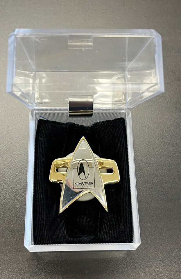 2 Brand New Sealed In Case - 30 Years of Star Trek Communicator Pin With Sound