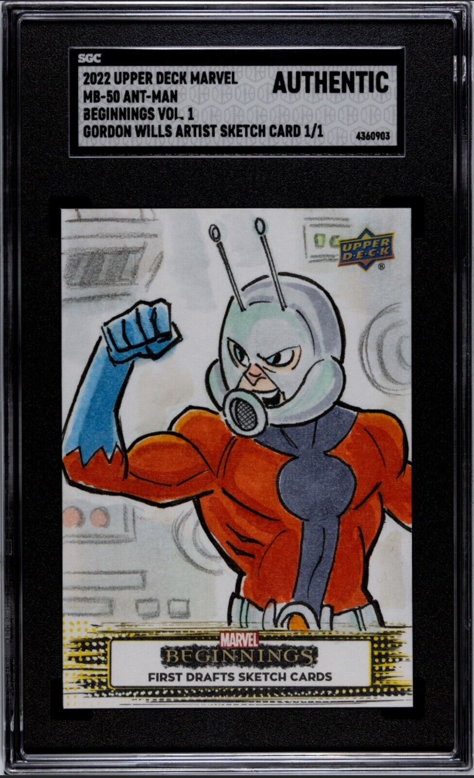 Ant-Man 2022 Marvel Beginnings Vol 1 #MB-50 Artist Sketch Card 1/1 SGC Authentic