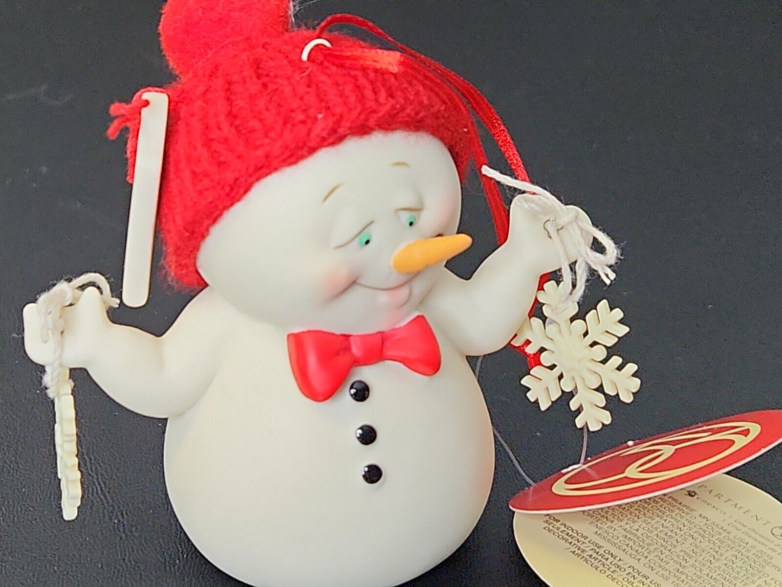 NWT Rare Dept 56 Snowpinions Snowman Christmas Ornament Stem Cells 3.5 