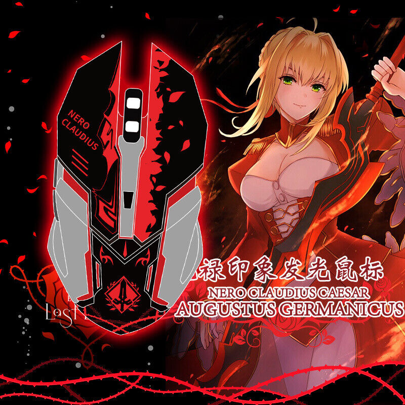 Fate Nero Claudius Caesar Augustus Light Wired Mouse USB Laptop Computer Mouse