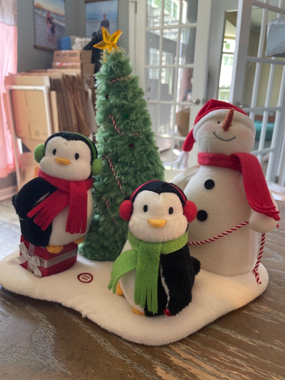 2006 Hallmark Penguin Snowman Jingle Pals Trio Animated Musical Plush Works