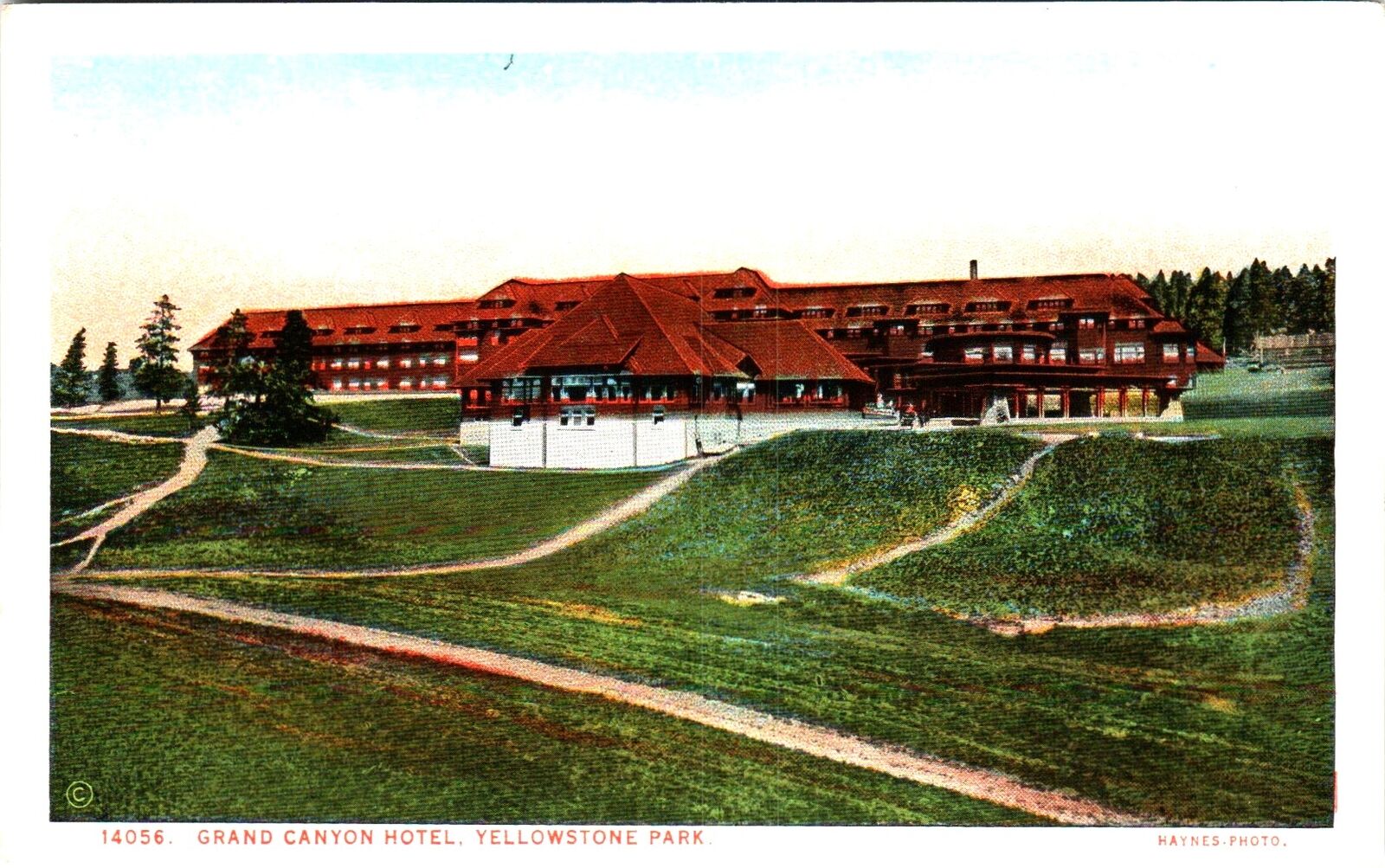 Grand Canyon Hotel Yellowstone Park Haynes 14056 Wyoming 1920\'s Postcard