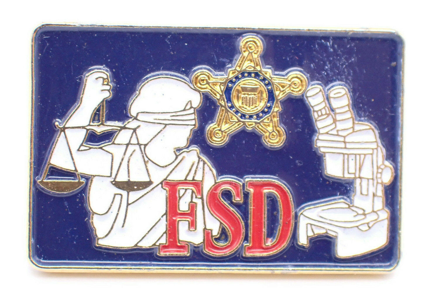 Forensic Sciences Division FSD Justice Microscope Vintage Lapel Pin