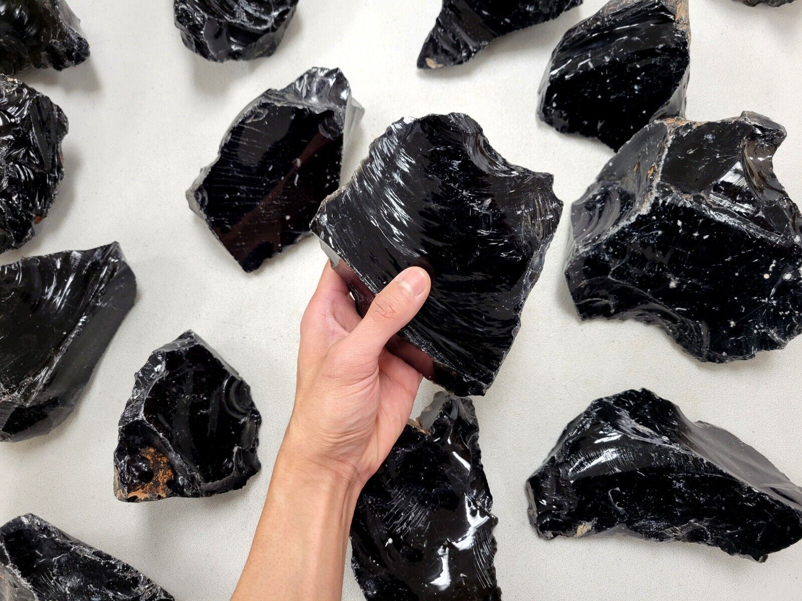 GIANT Black Obsidian Stones Large Raw Healing Crystals Natural Lapidary Rocks