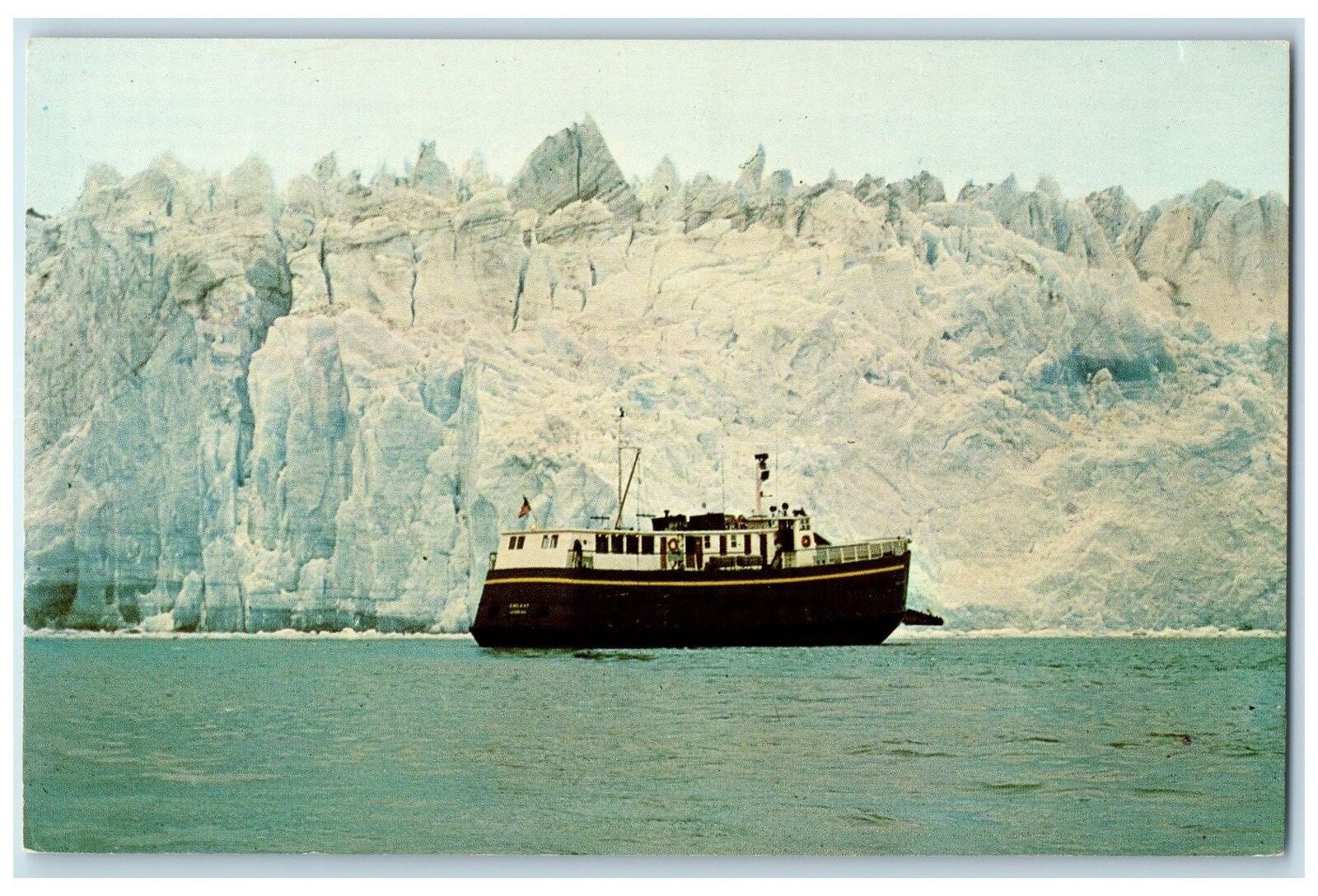 c1960\'s The Chilkat Ferry At The Face Of Columbia Glacier Alaska AK Ice Postcard