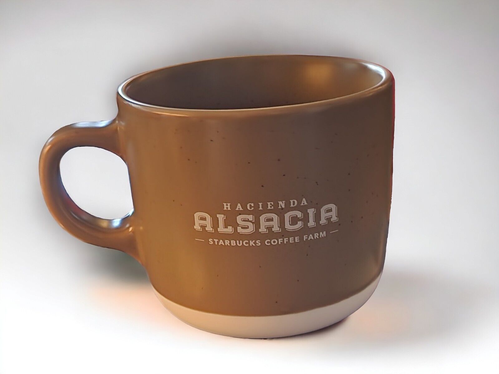 2017 Hacienda Alsacia Starbucks Coffee Farm 12 oz Coffee Mug Cup Brown Beige OOP