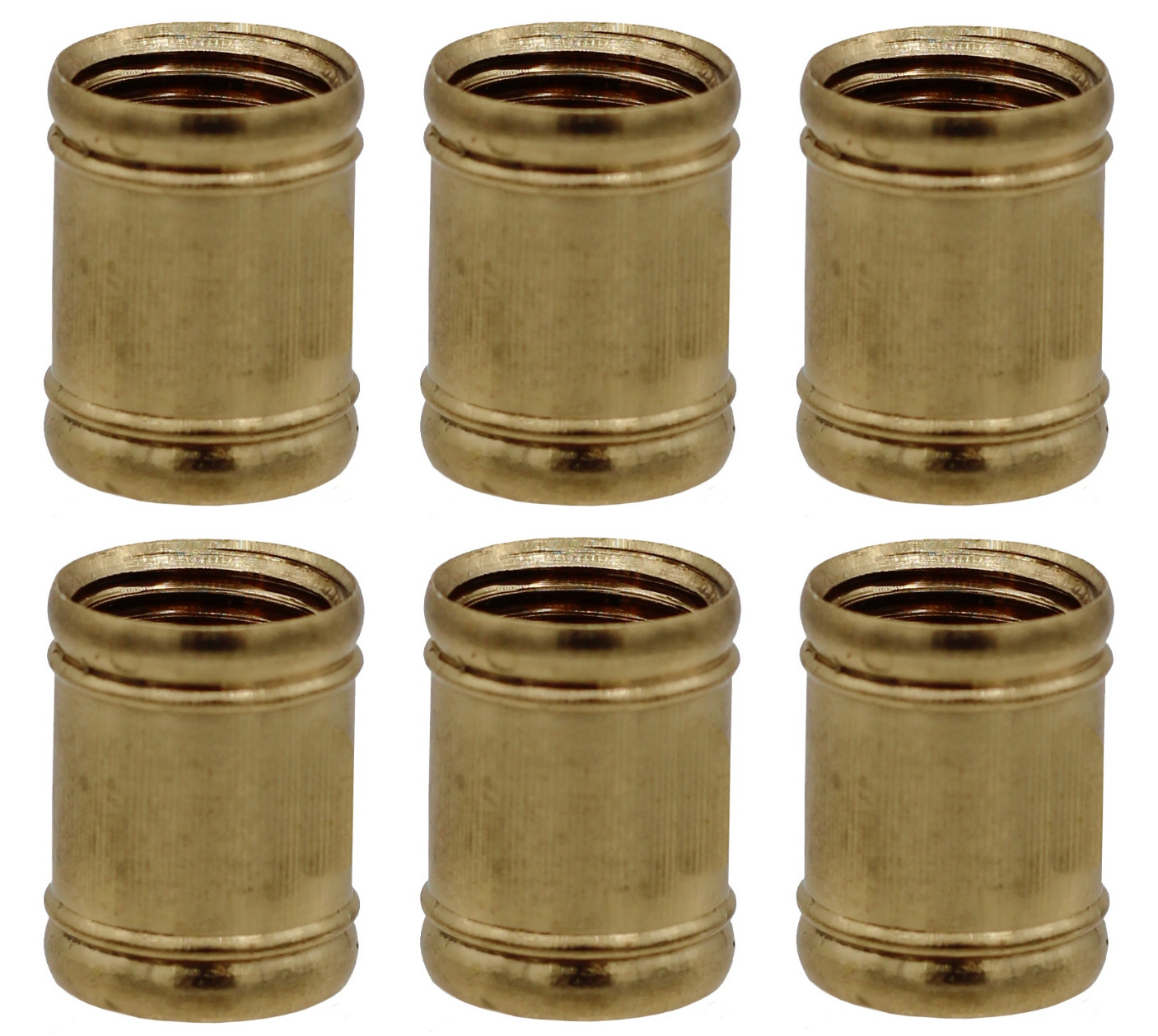  Creative Hobbies Brass Coupling 1/2 Inch Long 1/8 IP for Lamps - Pack of 6