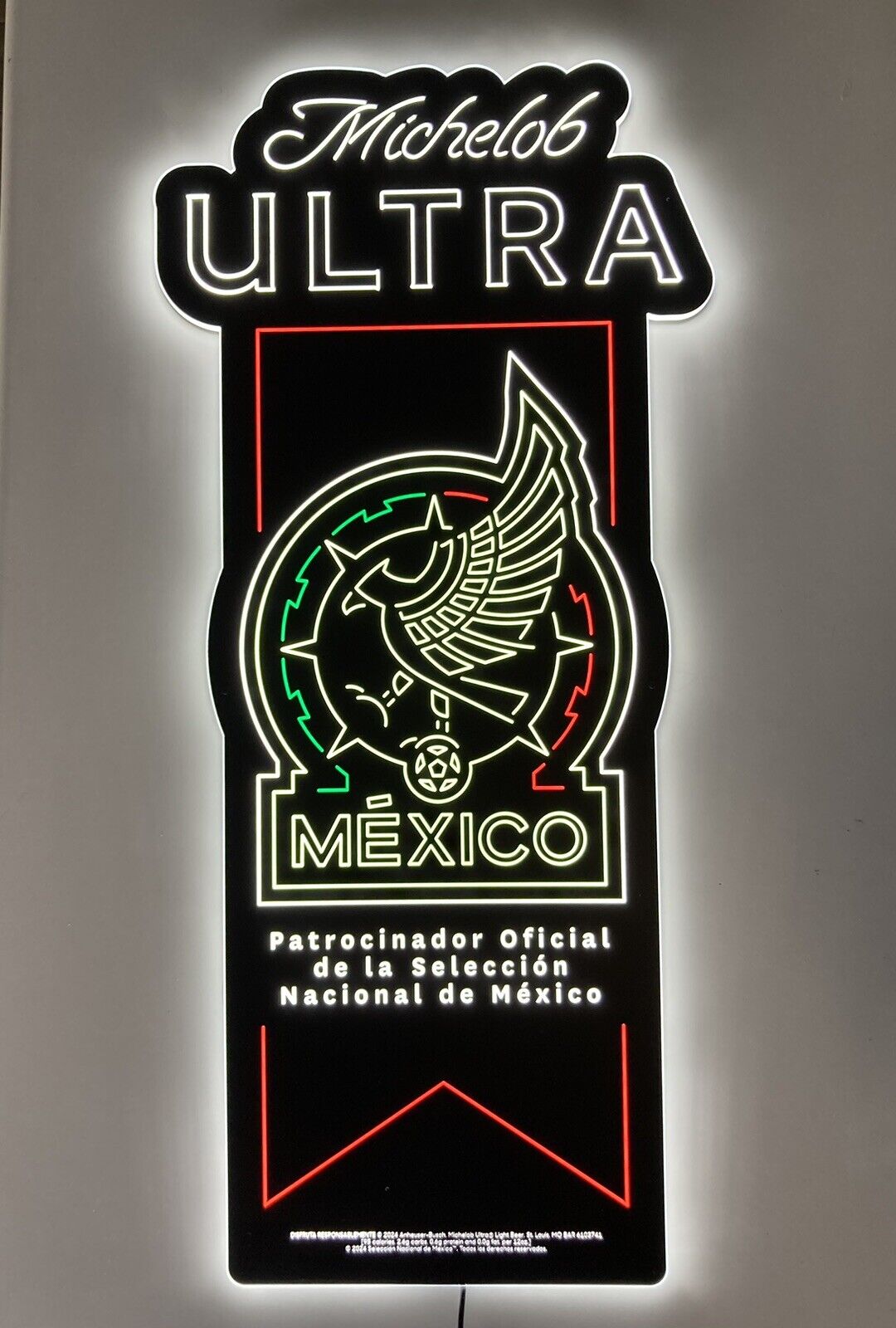 🌟Michelob Ultra Led Mexico MNT Soccer Bar Sign Beer Light With Edge Lit Effect