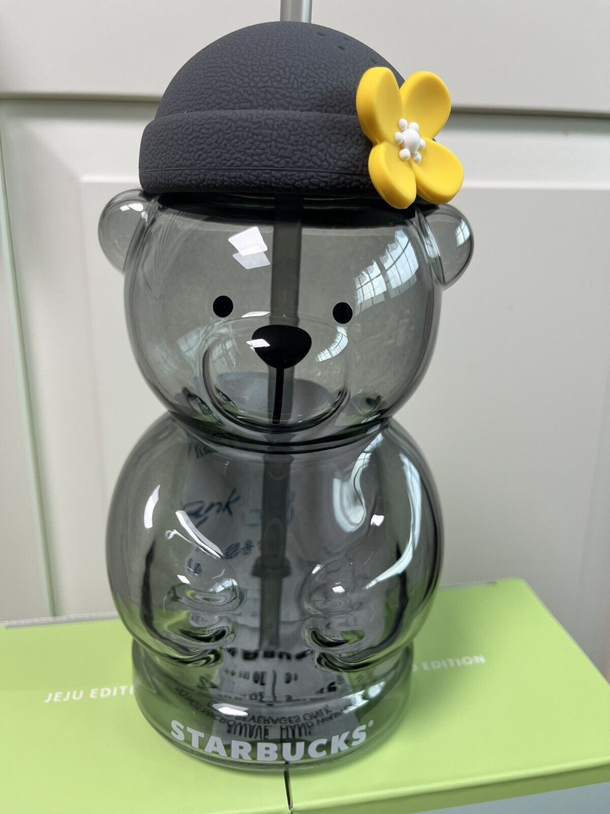 Starbucks Korea 2024 Jeju Black Bearista Glass (1) Cold Cup New With Tag