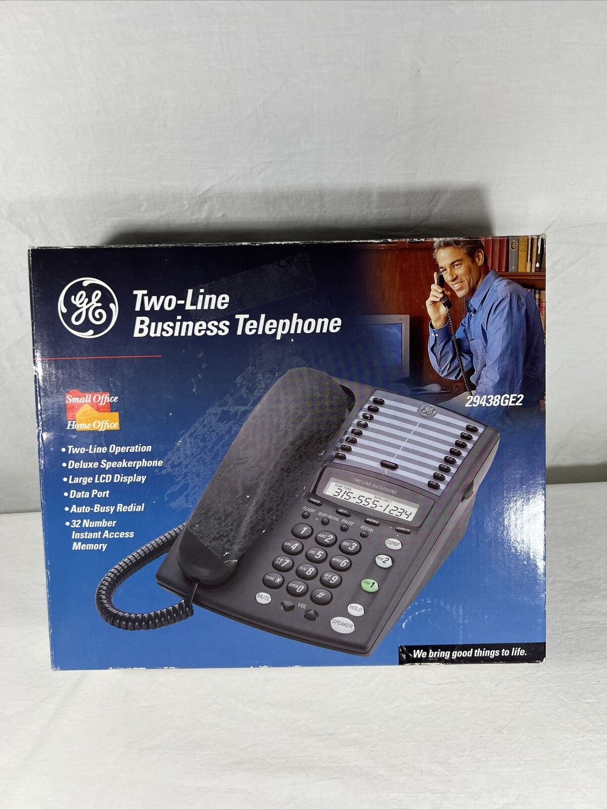 (NEW) GE Two Line Business Speaker Telephone LCD Display 32 # Memory # 29438GE2