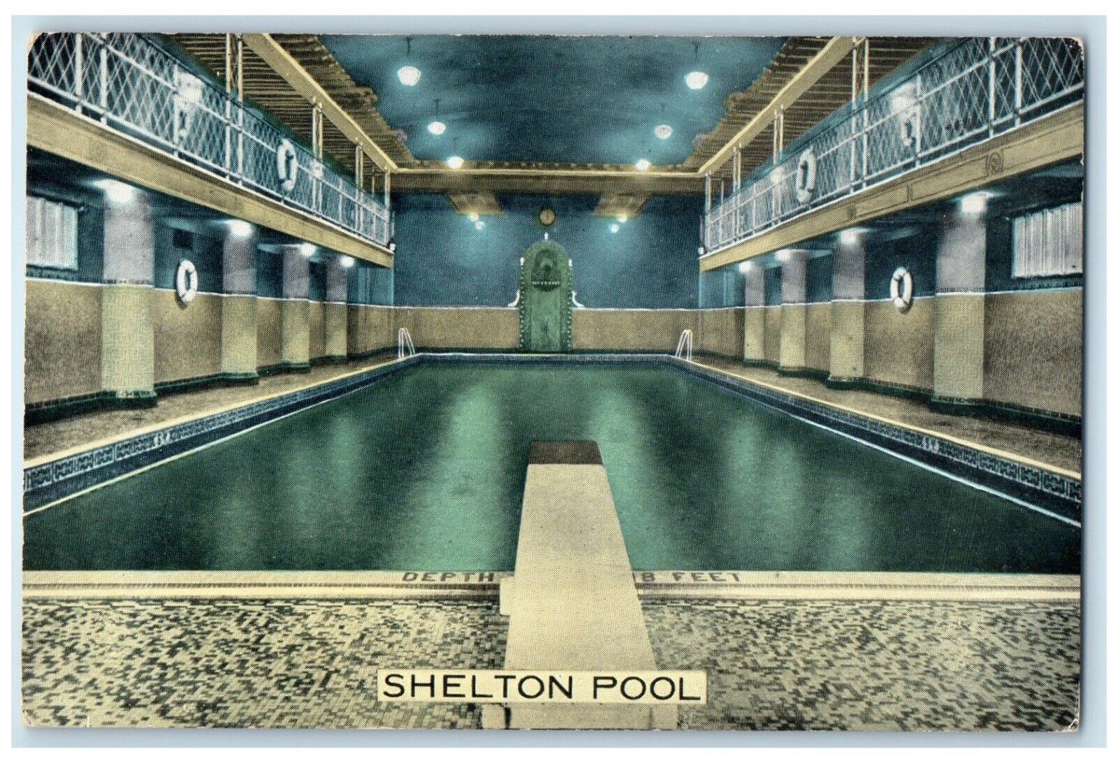 c1930's View Of Shelton Pool Lexington Avenue New York NY Vintage Postcard