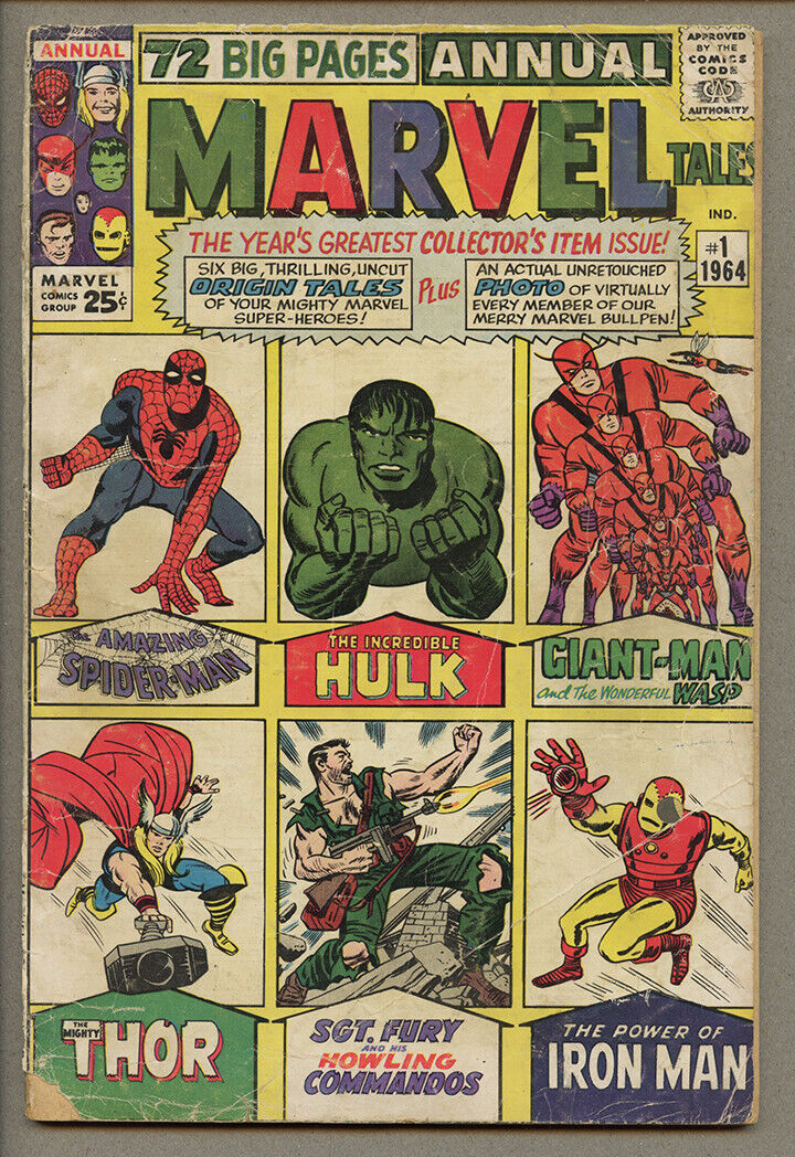 Marvel Tales #1 Annual, Origin Spider-Man Hulk Iron Man Thor Ant-Man, Sgt. Fury
