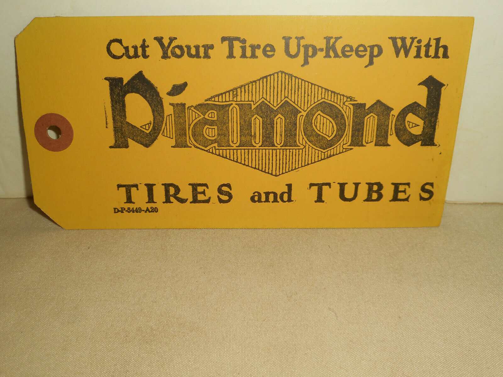 1940\'s DIAMOND Tires and Tubes Advertising Repair Tag F J Chadborn Plainfield NH