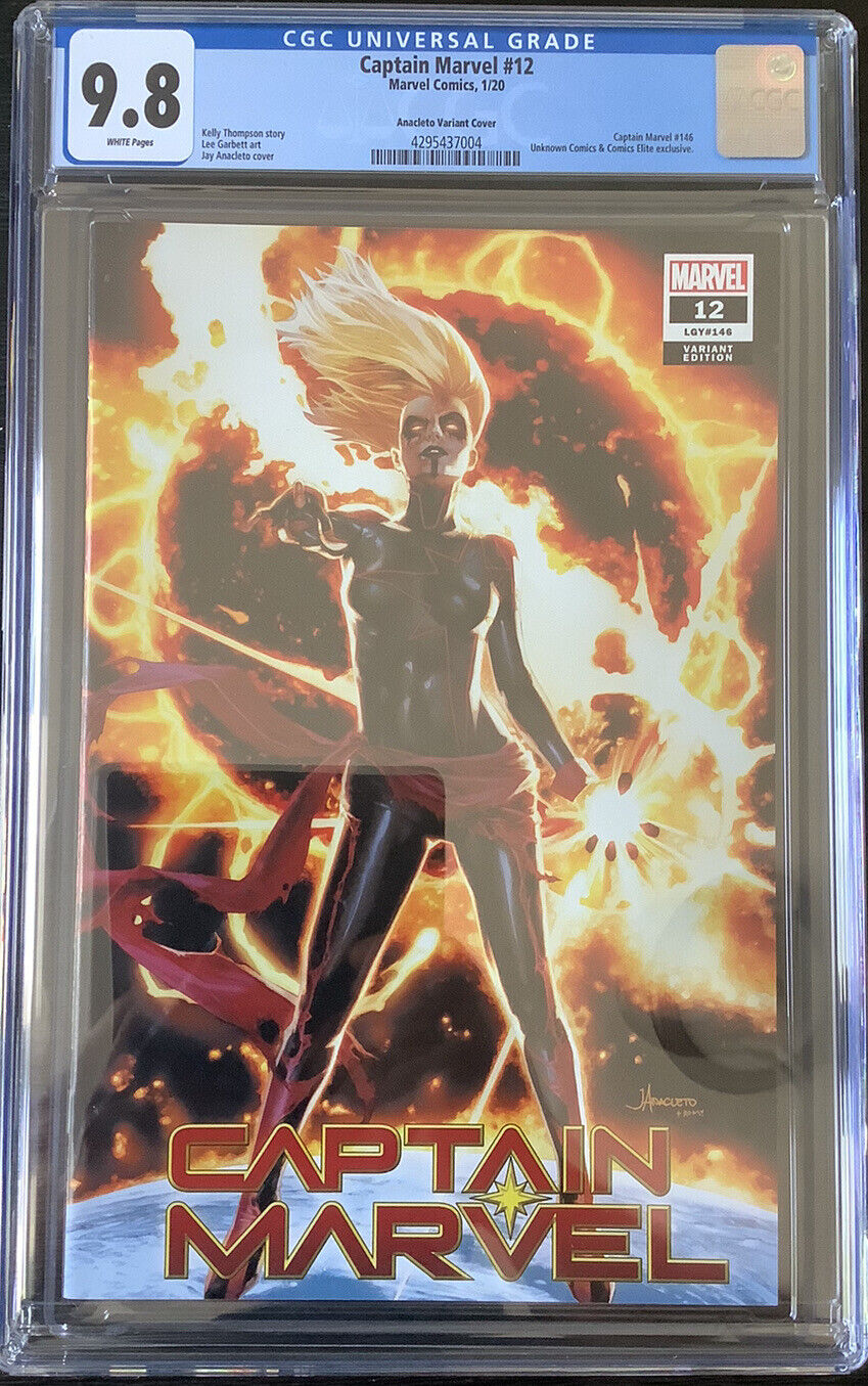 Captain Marvel #12 CGC 9.8 Acacieto Variant Cover White Pages Marvel 2020