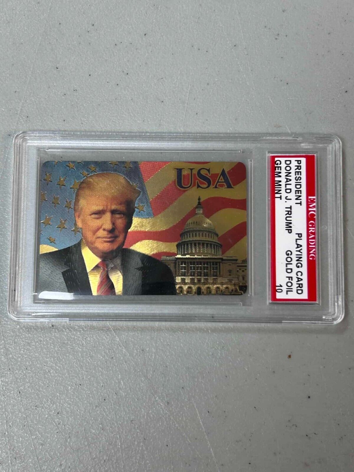 PRESIDENT Donald Trump Playing Card EMC Graded 10 MINT GOLD FOIL #6