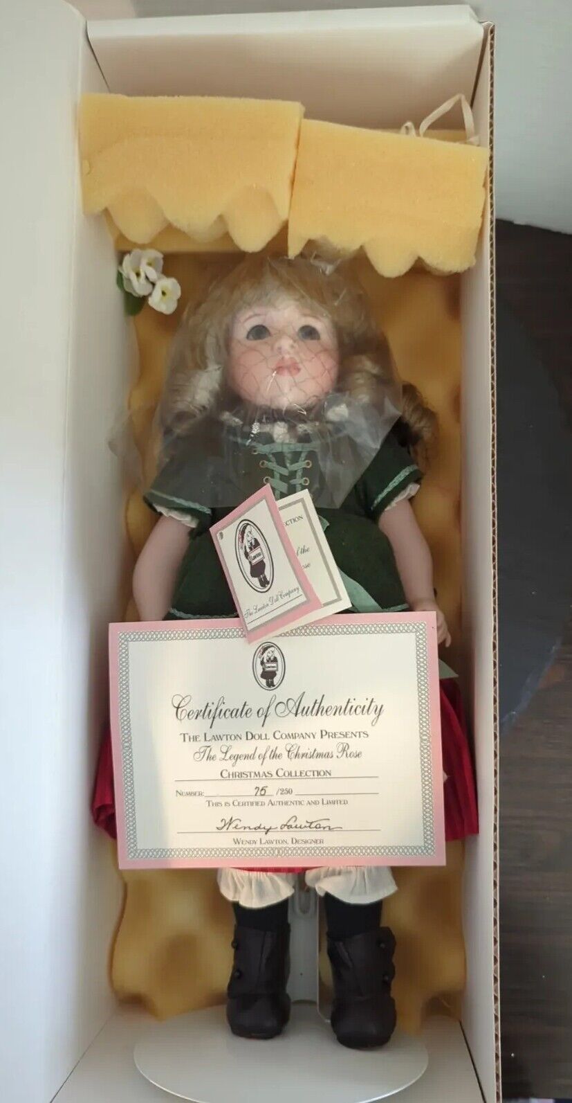 The Lawton Doll Company, Vtg, Legend Of The Christmas Rose, Numbered, Boxed
