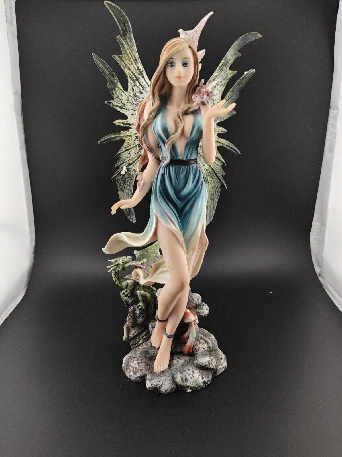 PT Pacific Giftware #9981 Fairy, Dragon Mushroom Statue 12 Inch