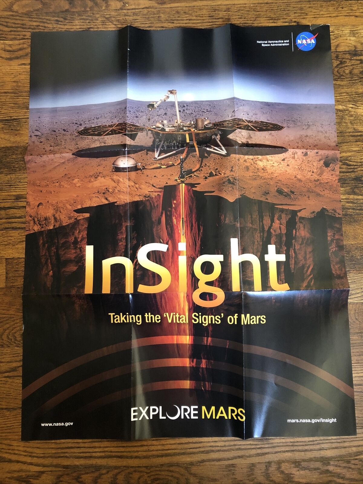 NASA - Explore Mars Poster - Insight - SPACE Exporation 25 x 33
