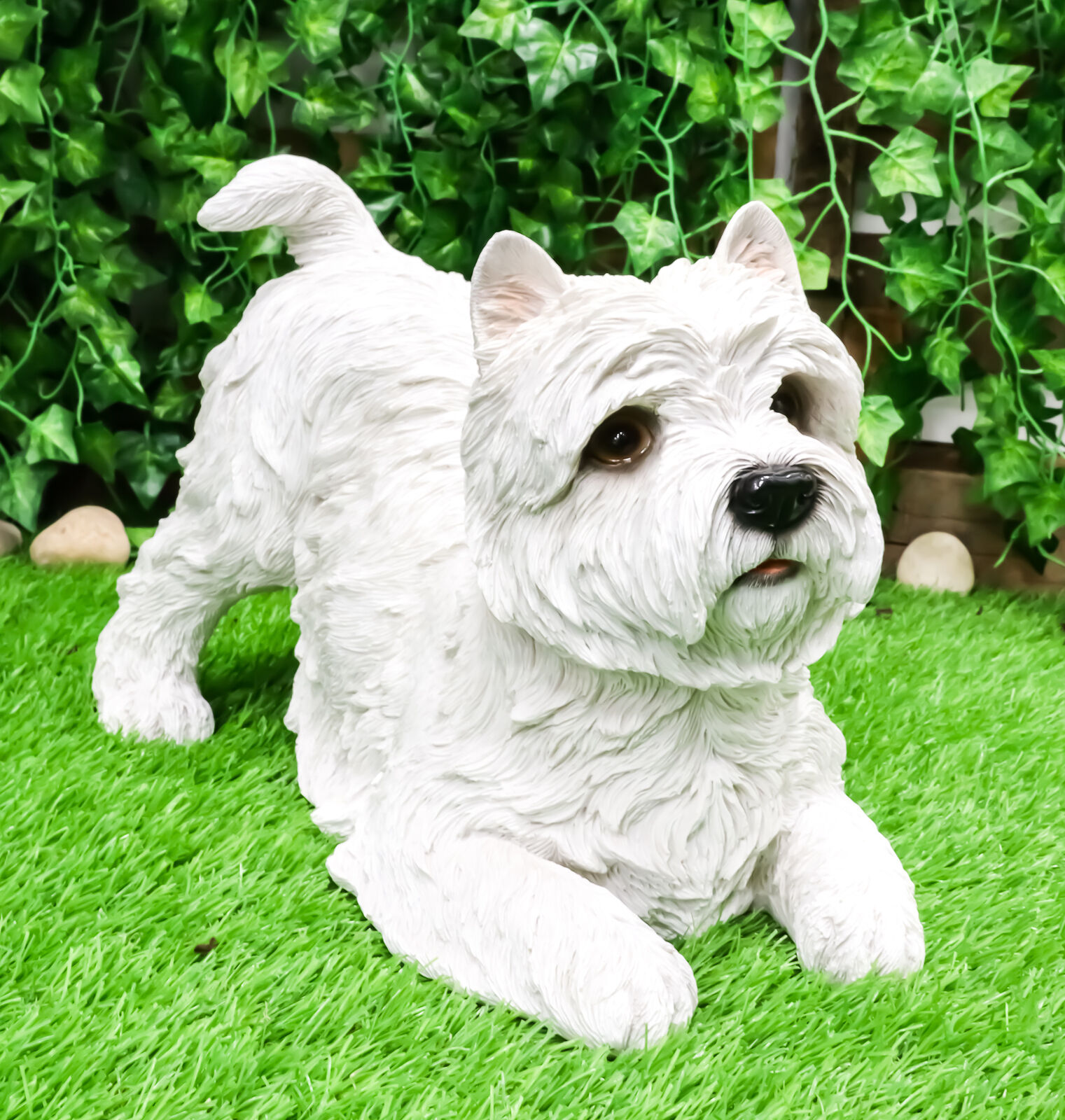 Ebros Large Lifelike West Highland Terrier White Westie Dog Statue 13.75\