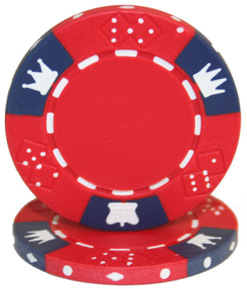25 Red Crown & Dice Poker Chips - Flat Rate Shipping - Mix & Match