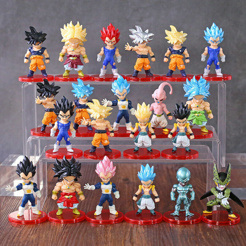 21PCS Mini Dragon Ball Z Figures Super Saiyan Goku Vetega Gotenks Action Figures