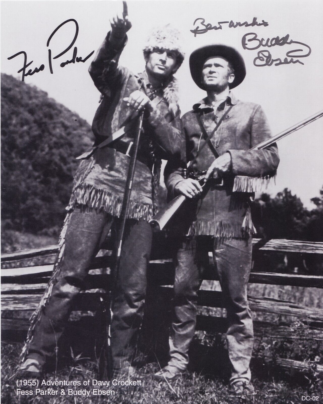 Davy Crocket Fess Parker Buddy Epsen TV Western  Print 8 x 10 signed reprints