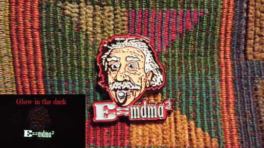 Albert Einstein E=MC2 Inspired MDMA Ecstasy Molly Glow in the Dark Lapel Hat Pin