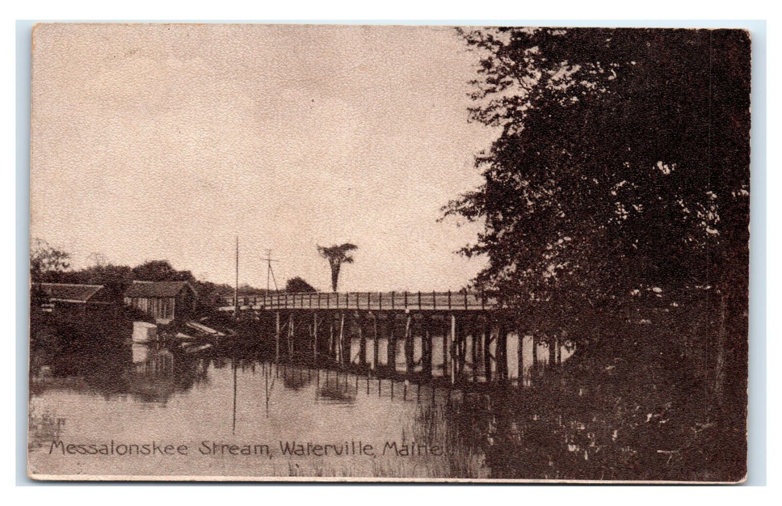 Postcard Messalonskee Stream, Waterville Maine H13