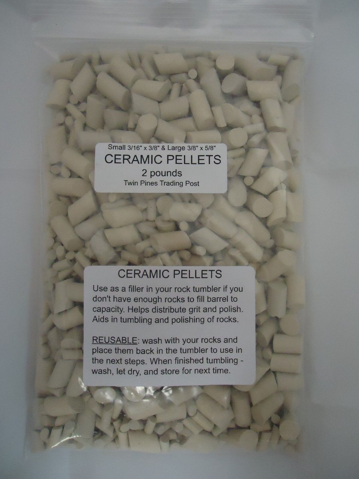 Ceramic Tumbling Media Rock Tumbler Lapidary Filler - Mixed - 2 Lb 