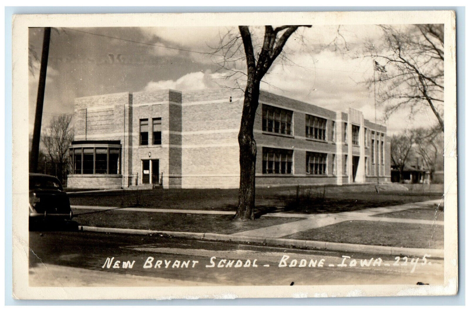 Boone Iowa RPPC Photo Postcard New Bryant School 1949 Posted Vintage