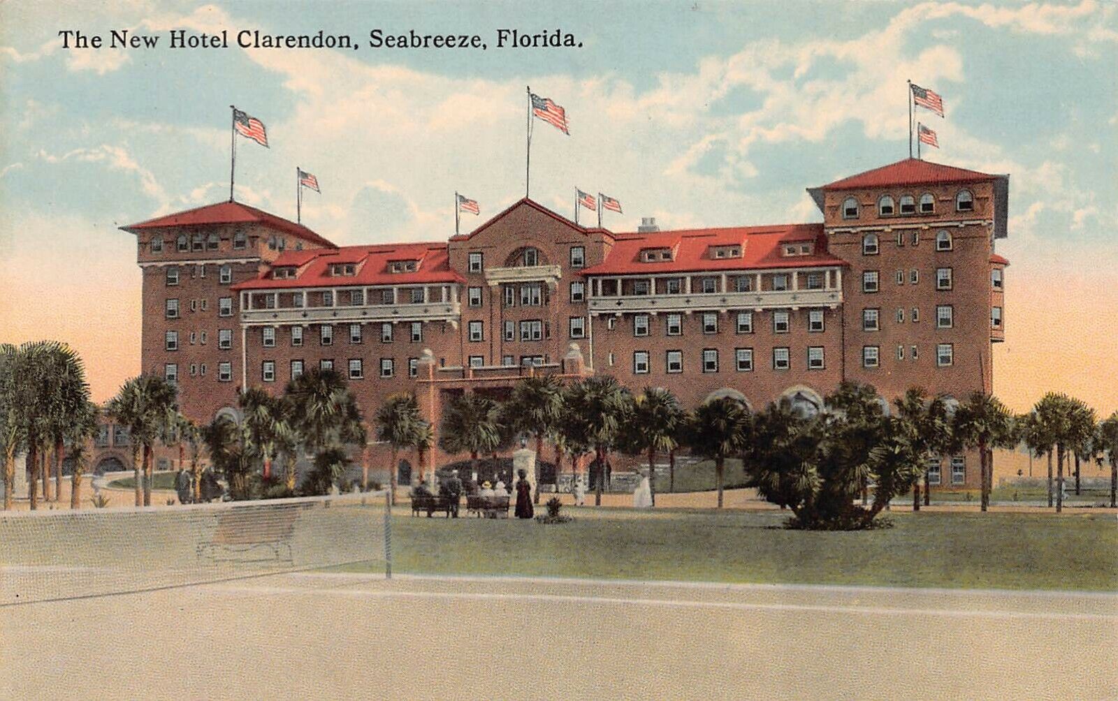 The New Hotel Clarendon, Seabreeze, Florida, Early Postcard, Unused 