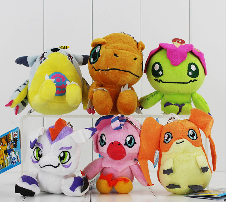 6PCS Digimon Adventure Palmon Patamon Gabumon Agumon Gomamon Plush Toy Gift