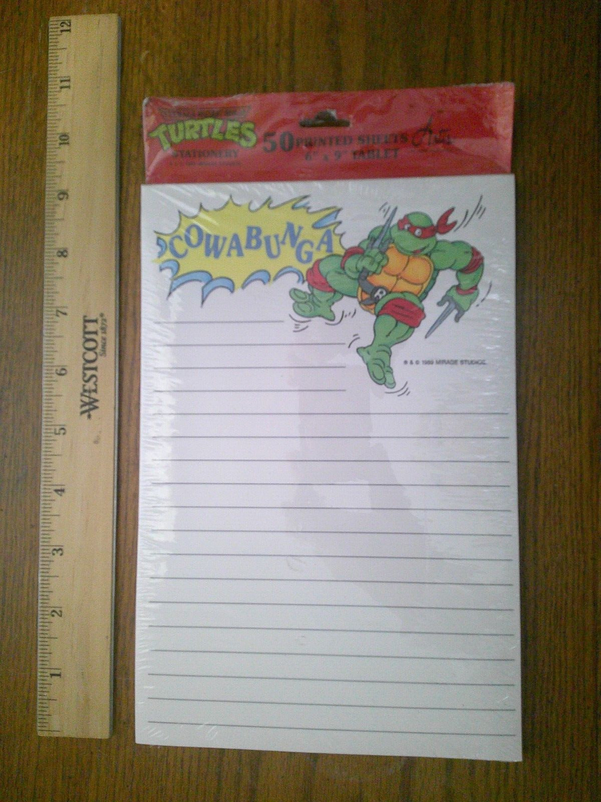 Vintage 1989 TMNT COWABUNGA Teenage Mutant Ninja Turtles 6x9 Paper Tablet