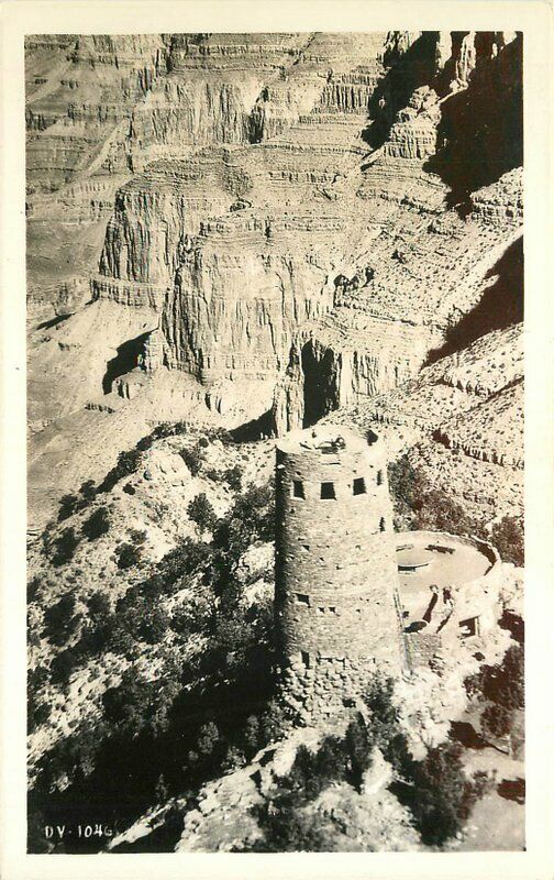 Arizona Grand Canyon Watchtower 1940s DV1046 RPPC Photo Postcard 21-4234