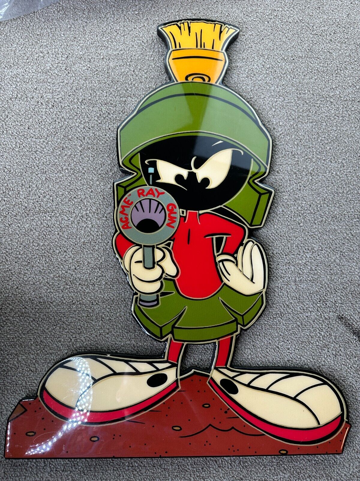 Marvin The Martian Wood Wall Plaque ACME Glows in the Dark Looney Tunes VTG