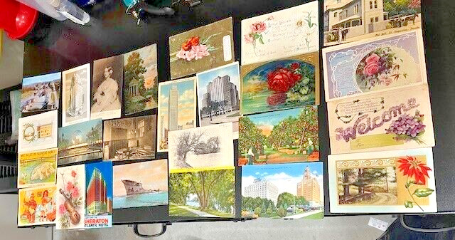 Vintage lot of postcards ~ 25 Random Postcards from the 1800s to 00s - Historic