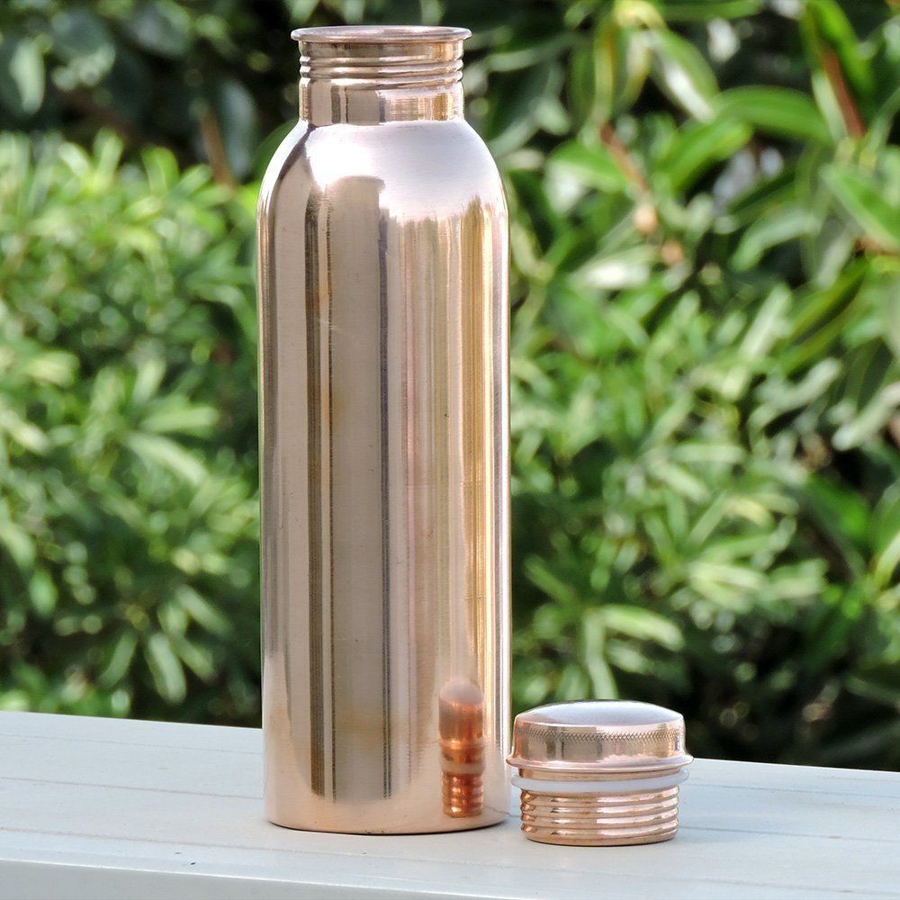 100% Pure Copper Water Bottle for Yoga / Ayurveda Health Benefits Leak Proof