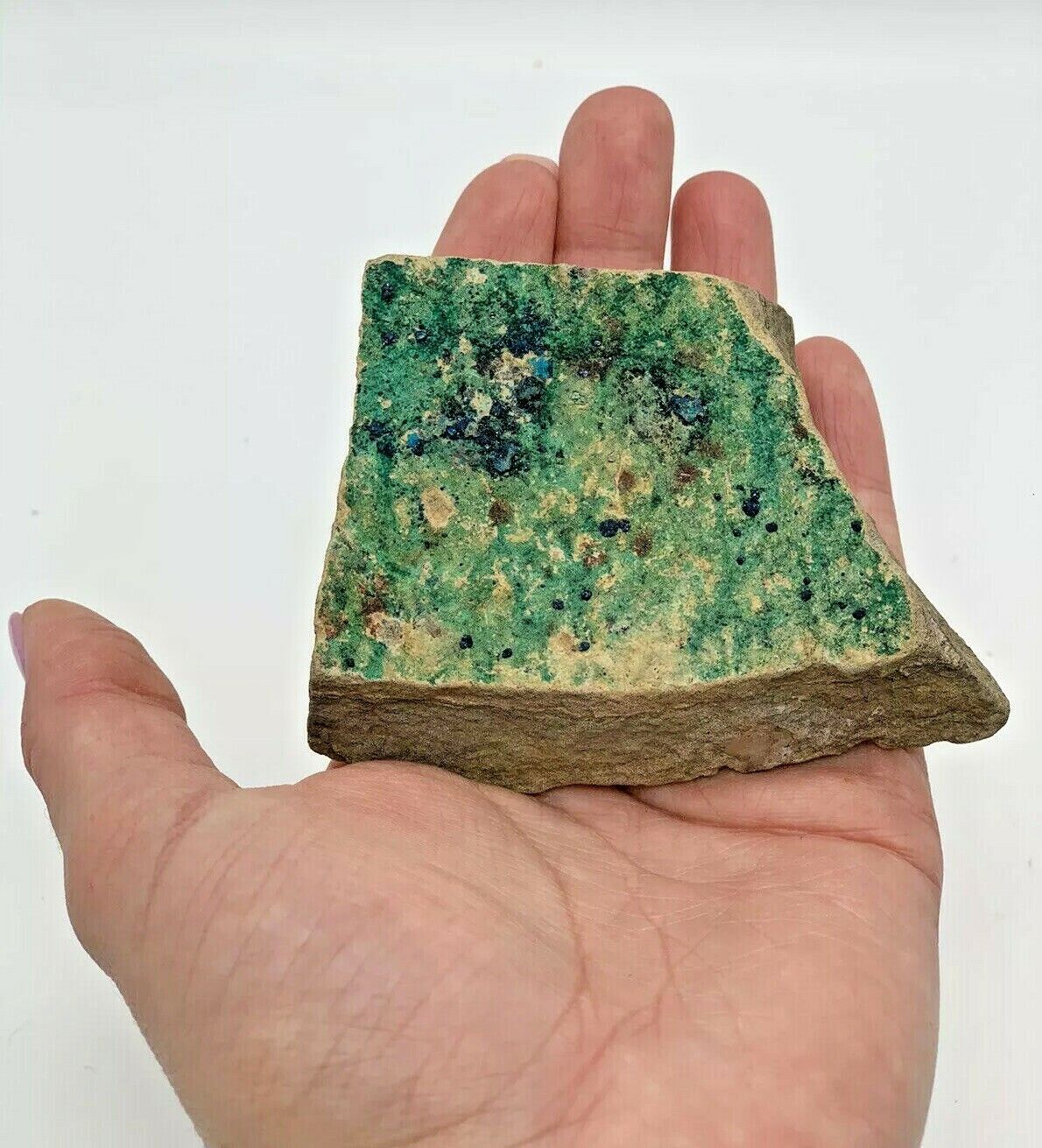 AZURITE IN MALACHITE AND CHRYSOCOLLA Rough Slab Natural Healing Amazing Crystal