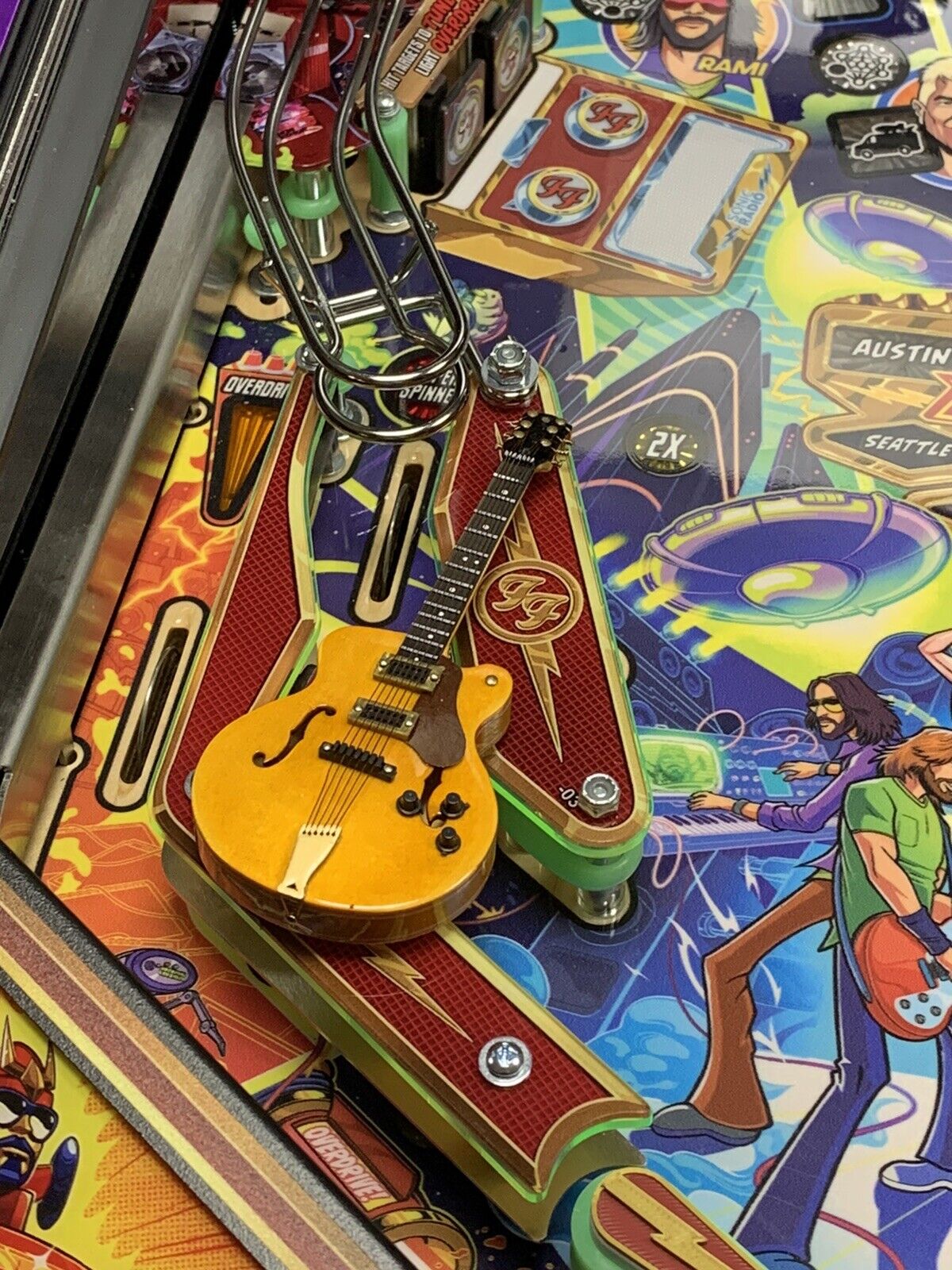 New Custom FOO FIGHTERS Pinball Machine Dave Grohl Signature Guitar Mod #2