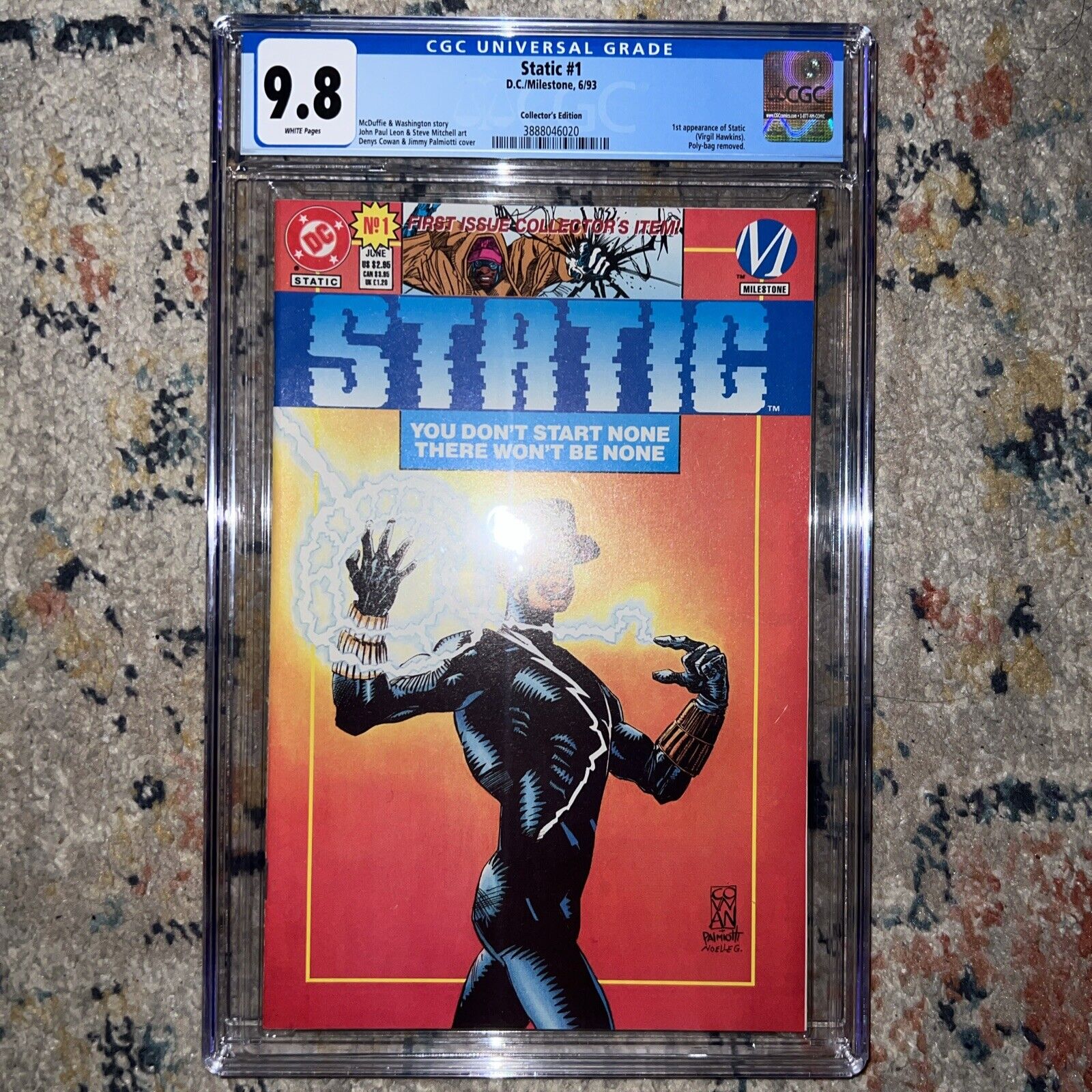 Static #1 (DC 1993) 1st Appearance of Static Shock and Hotstreak (CGC 9.8)