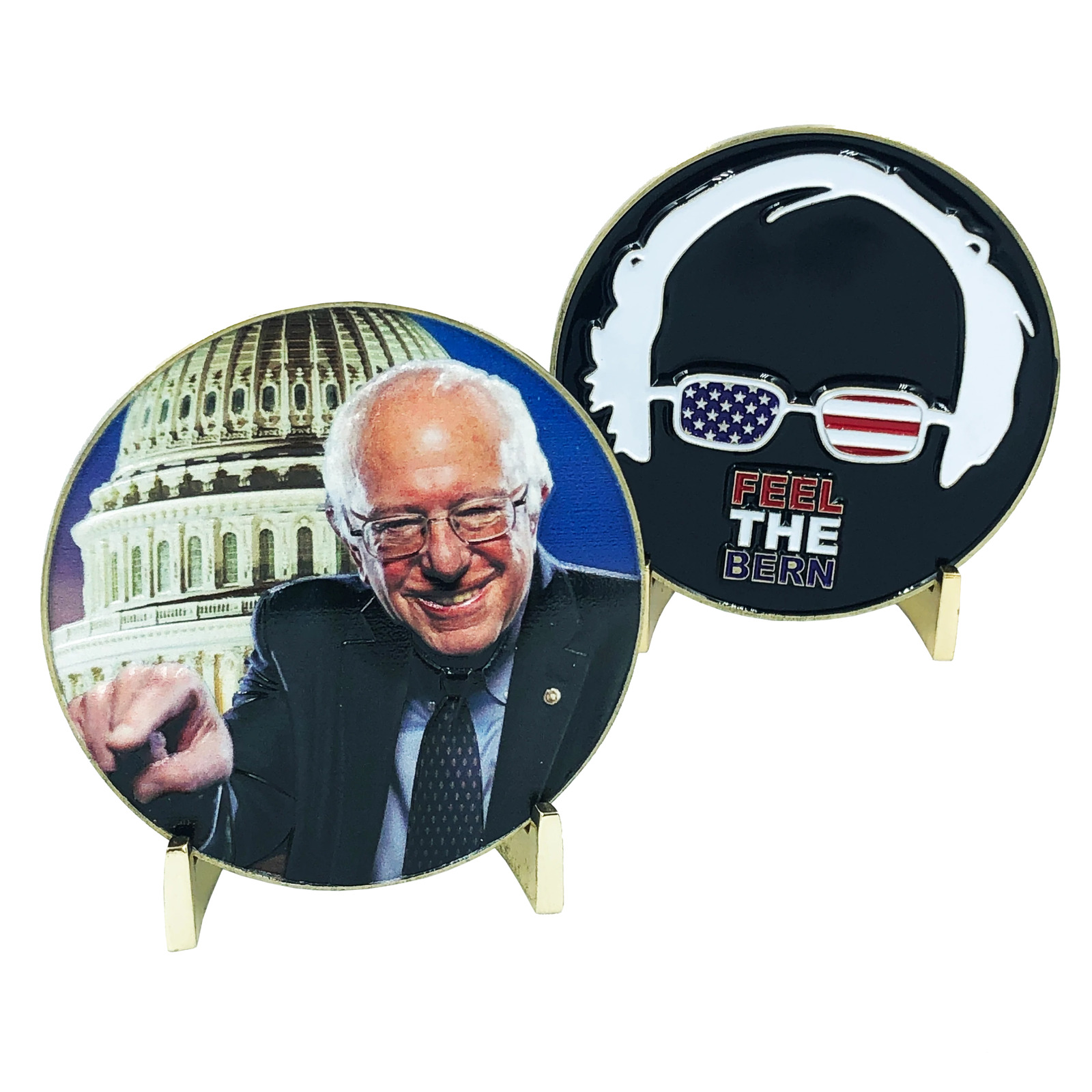 E-021 Bernie Sanders FEEL THE BERN 2020 3D Challenge Coin