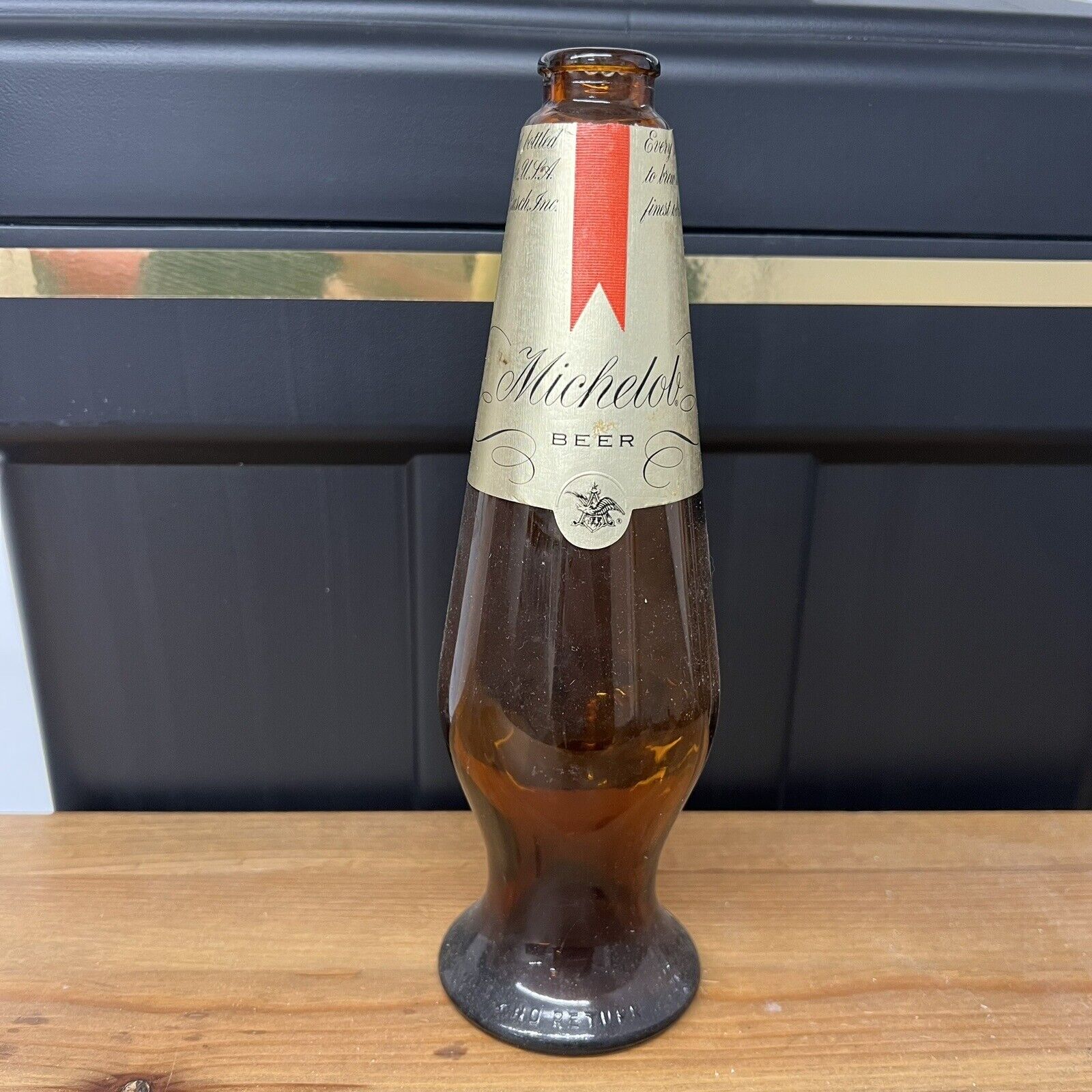 Vintage Michelob Beer Bottle 12 Oz Lava Lamp Shape Anheuser Busch Empty RARE