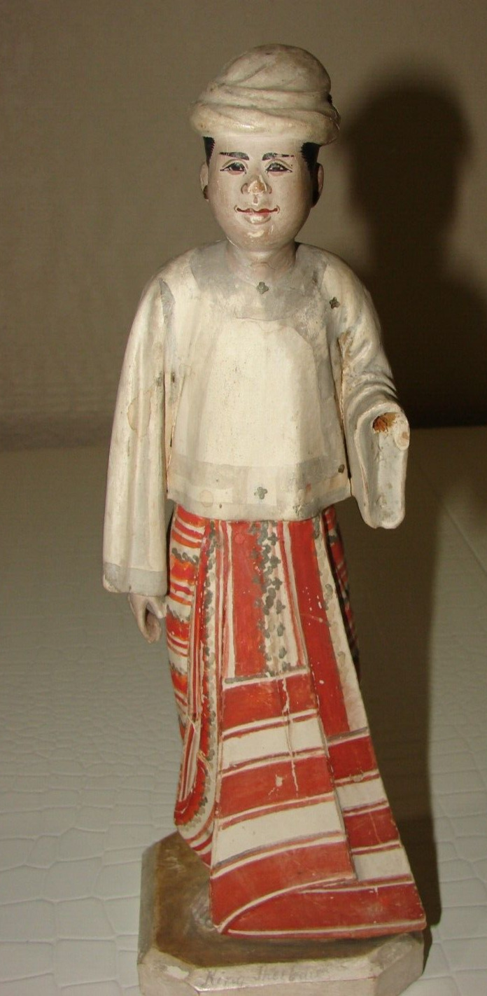 EARLY 20th CENTURY PAINTED WOOD STATUE FROM MUSEUM COLLECTION