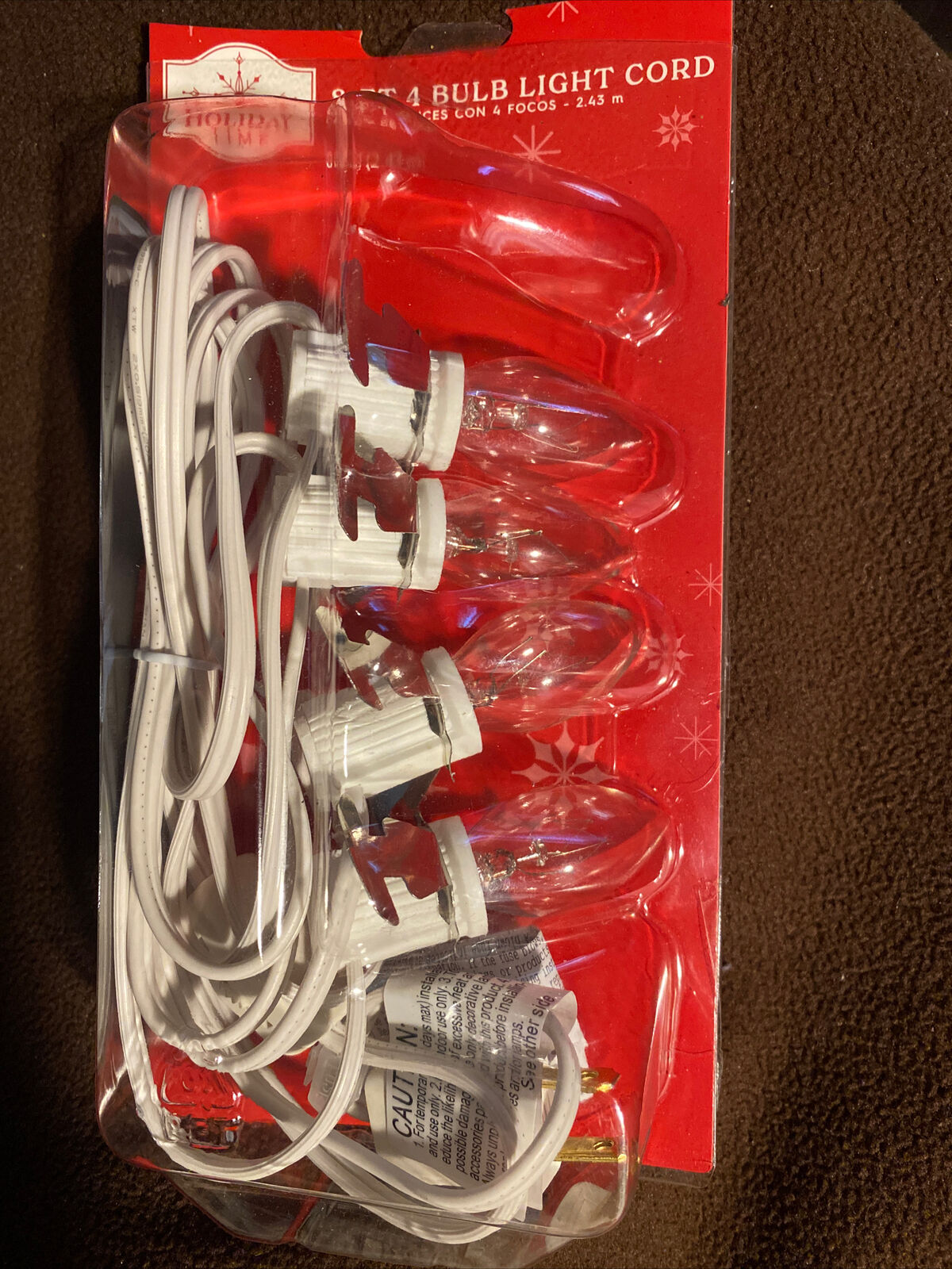 Holiday Time 8ft Holiday Village 4 Bulb Light Cord With Switch