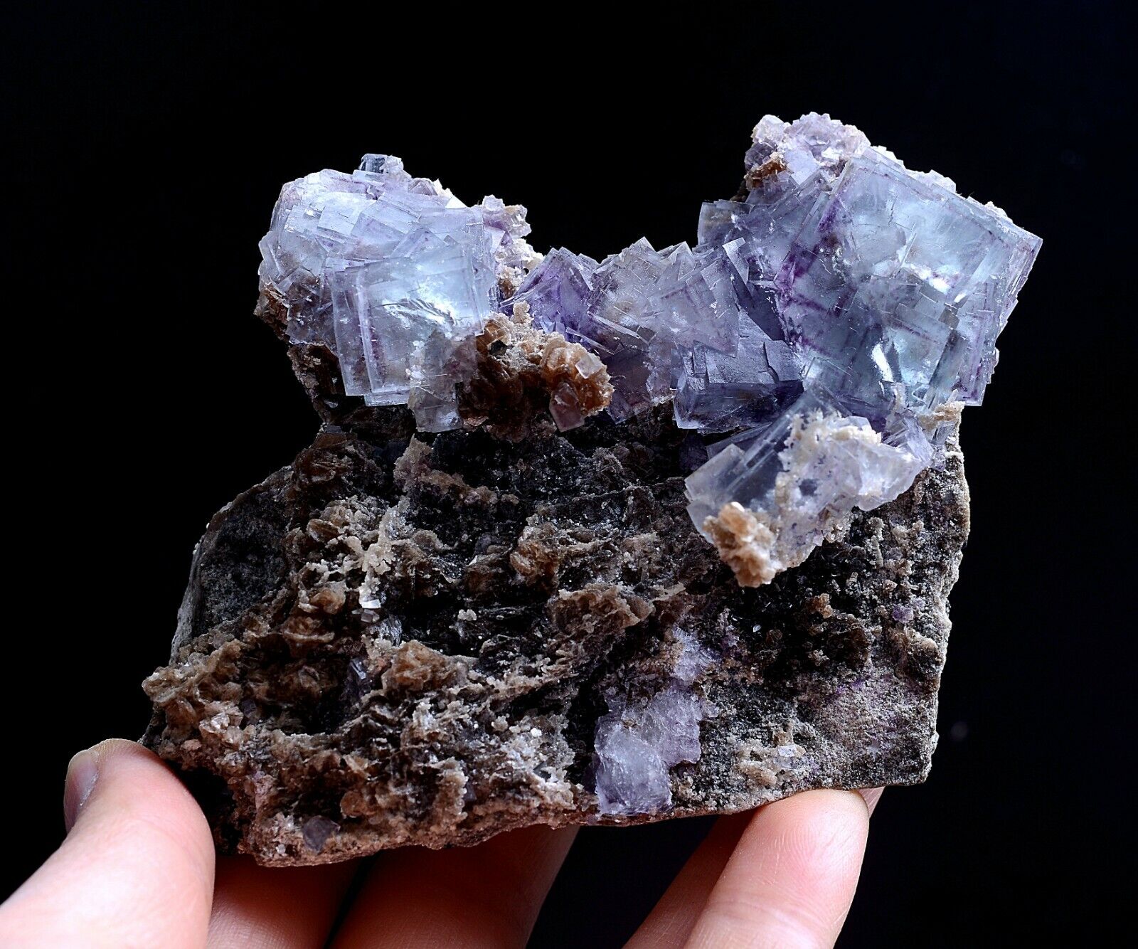 378g Natural Clear Phantom Window Purple Fluorite Mineral Specimen/Yaogangxian