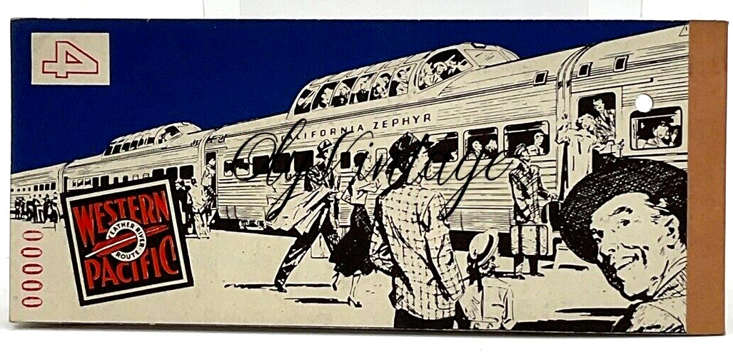 RARE Vintage SPECIMEN Train Tickets Western Pacific California Zephyr Vista-Dome